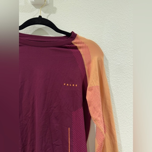 Falke Women’s Ergonomic Sport System Long Sleeve Running Purple Orange Shirt L - Picture 6 of 16